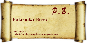 Petruska Bene névjegykártya